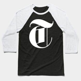 Letter T in Gothic Style Design Baseball T-Shirt